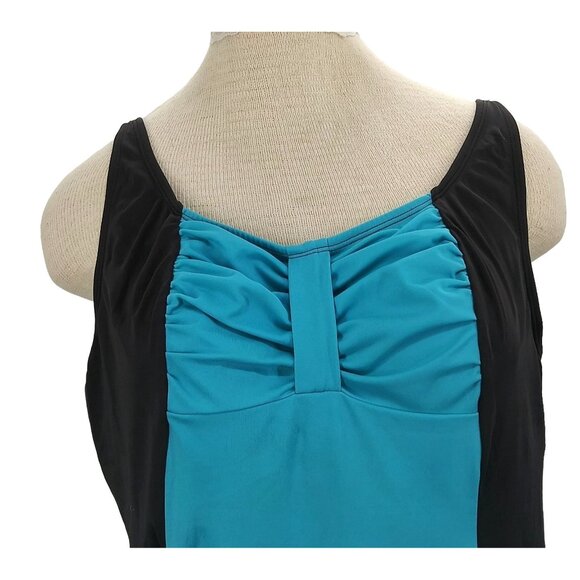 Romans Womens Swim Dress Size 18W Front Ruched Bust Adjustable Straps - Picture 3 of 8